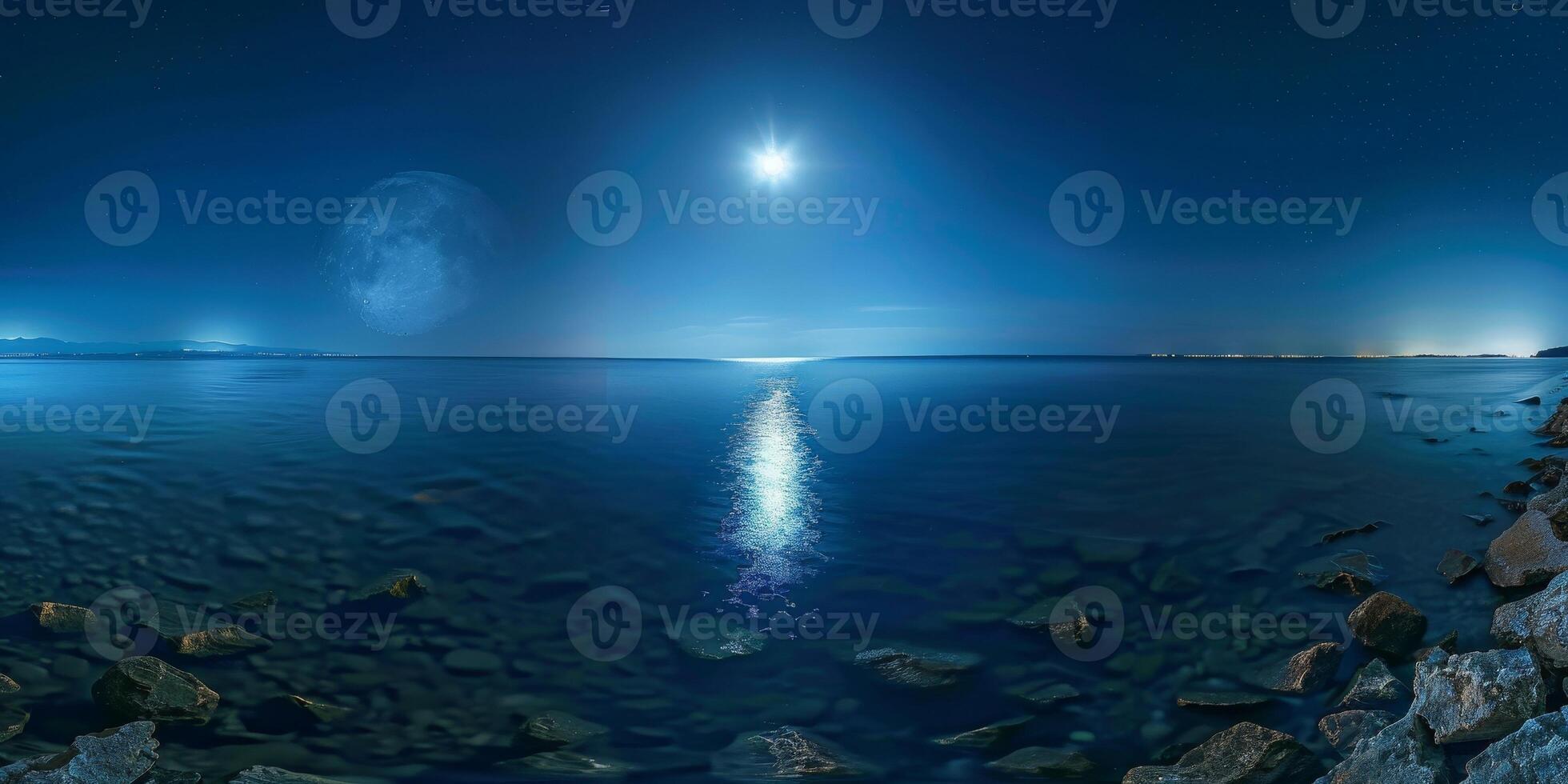 full moon OCEAN photo