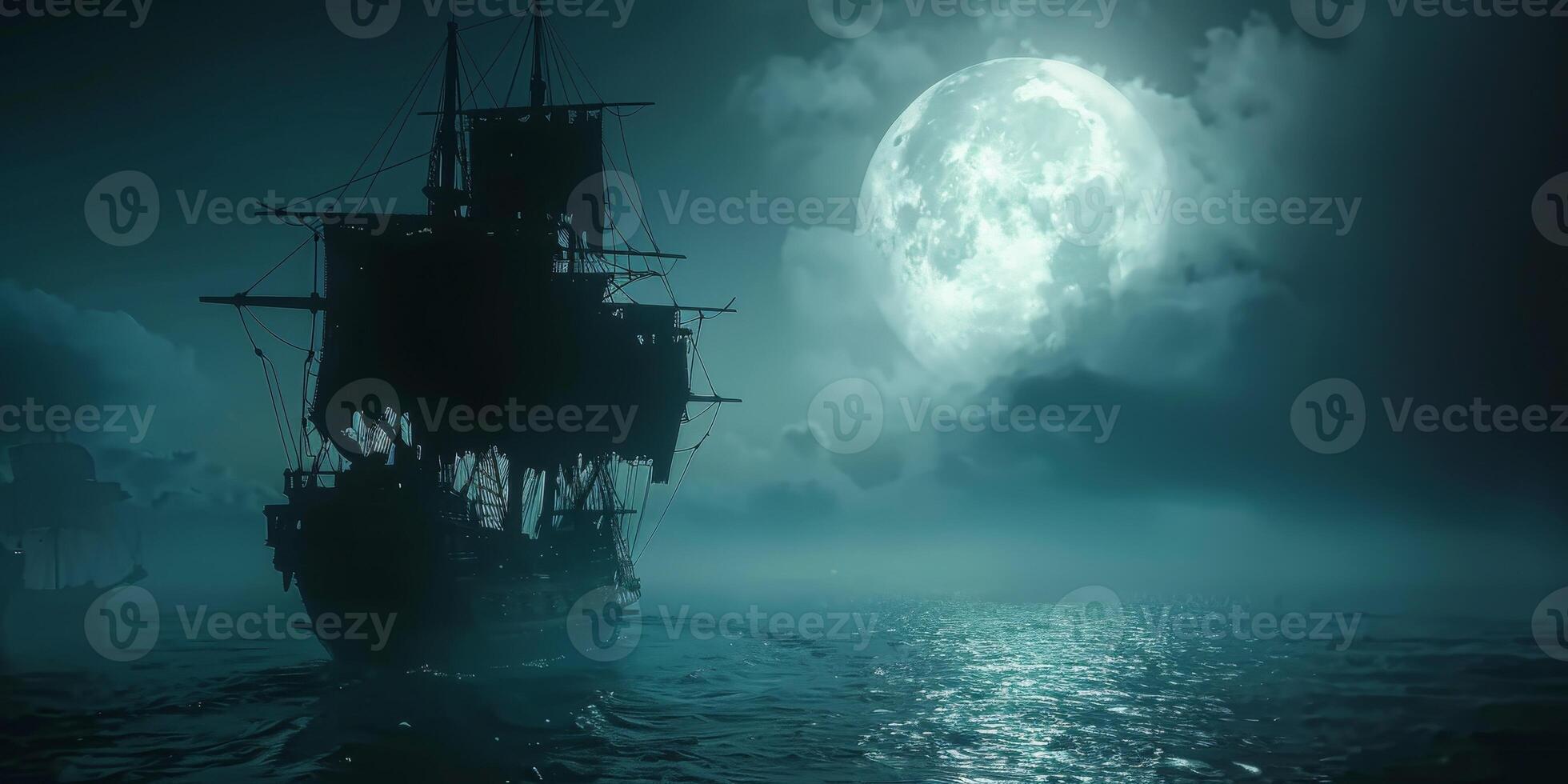 full moon OCEAN photo