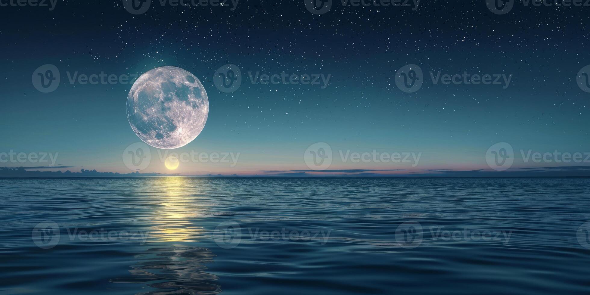 full moon OCEAN photo