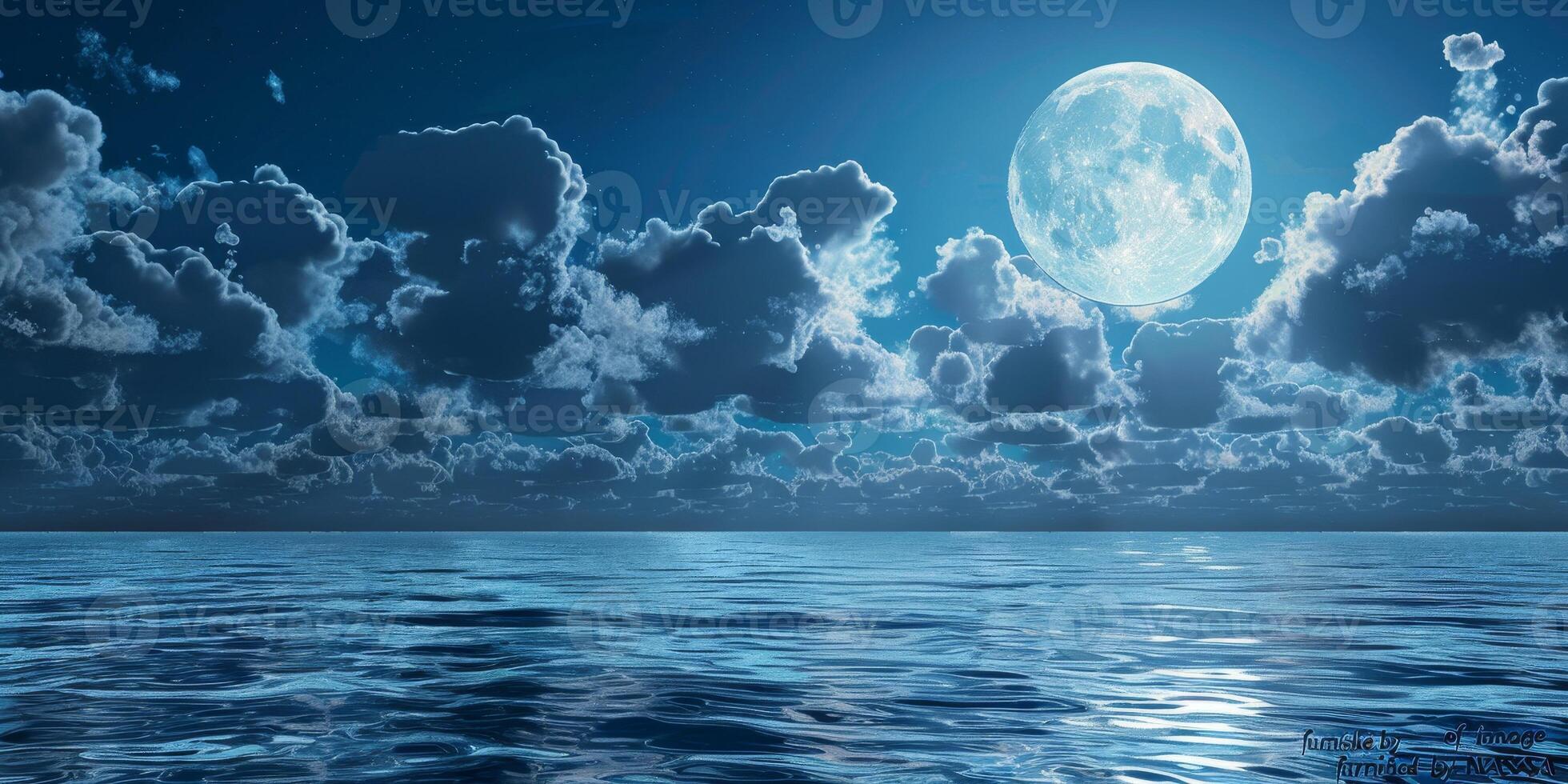 full moon OCEAN photo