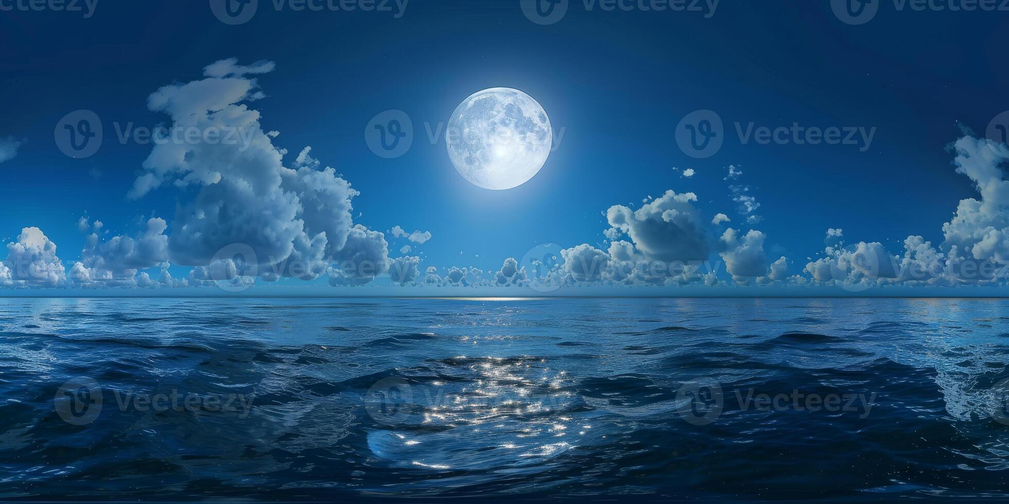 full moon OCEAN photo