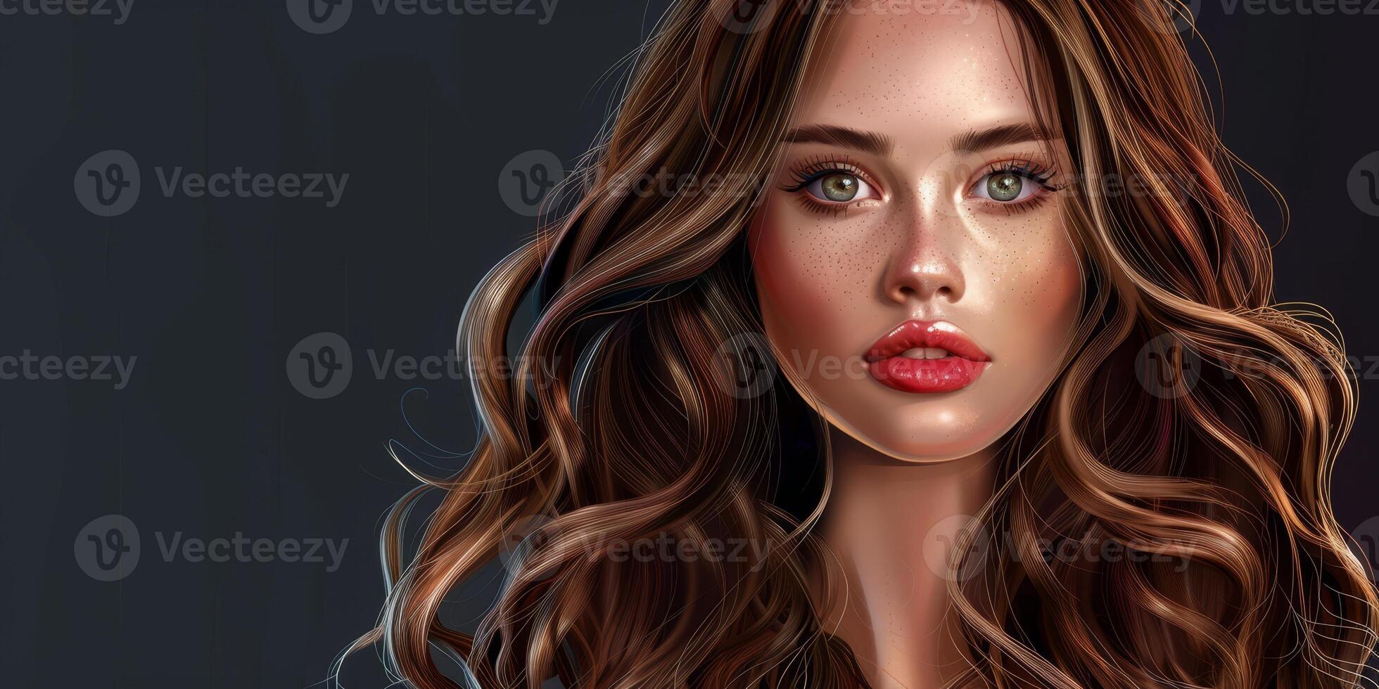 beautiful woman with healthy hair photo