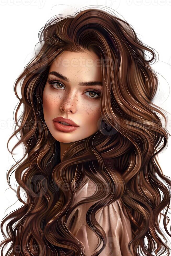 beautiful woman with healthy hair photo
