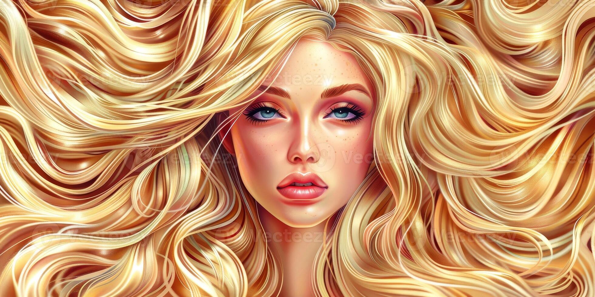 beautiful woman with healthy hair photo
