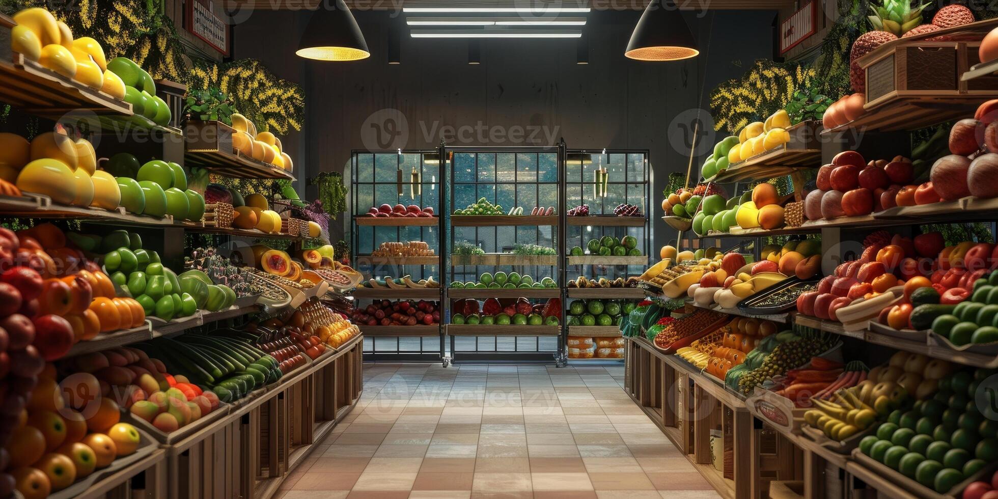 wooden box basket with vegetables photo