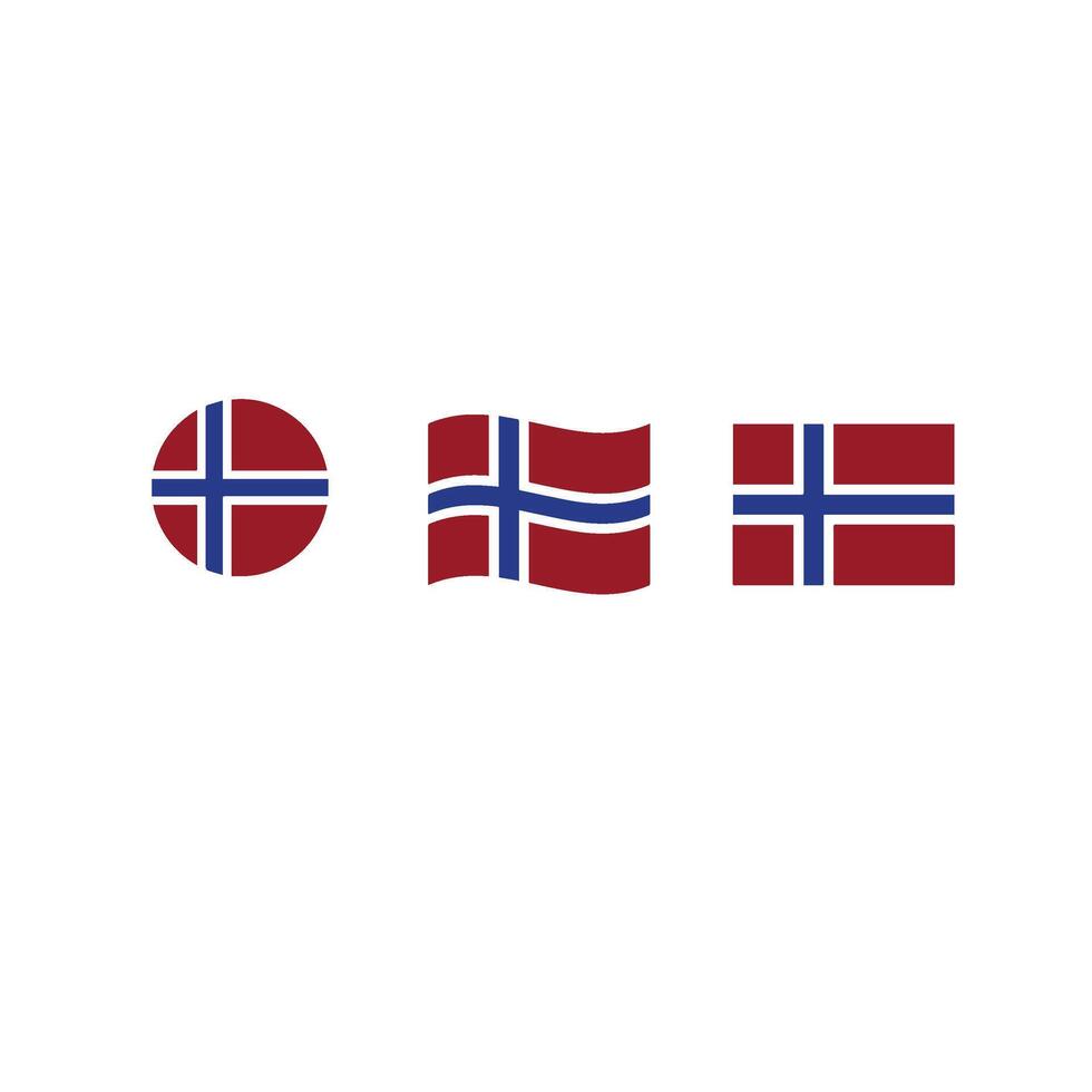norway flag icon set vector