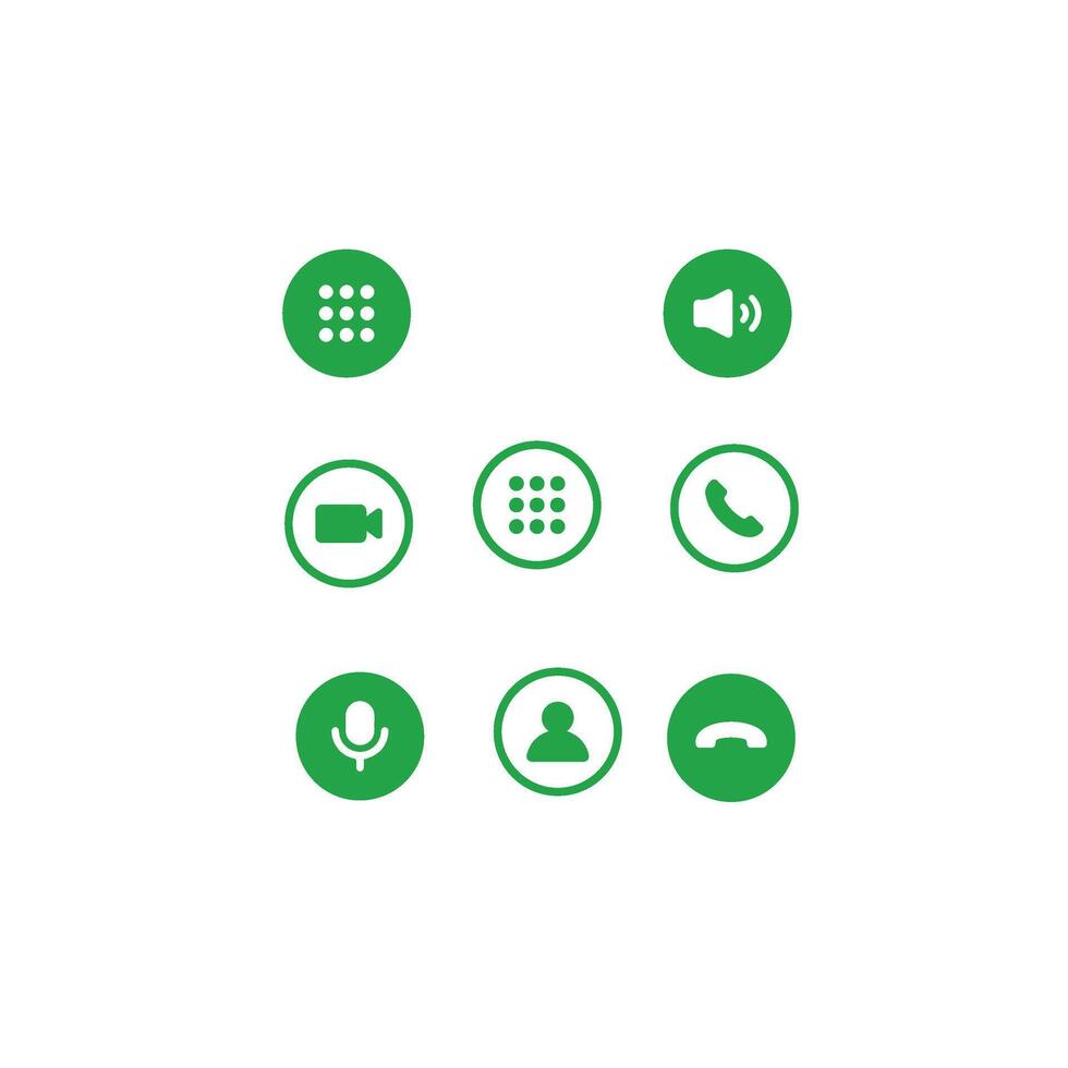 call phone icon set vector