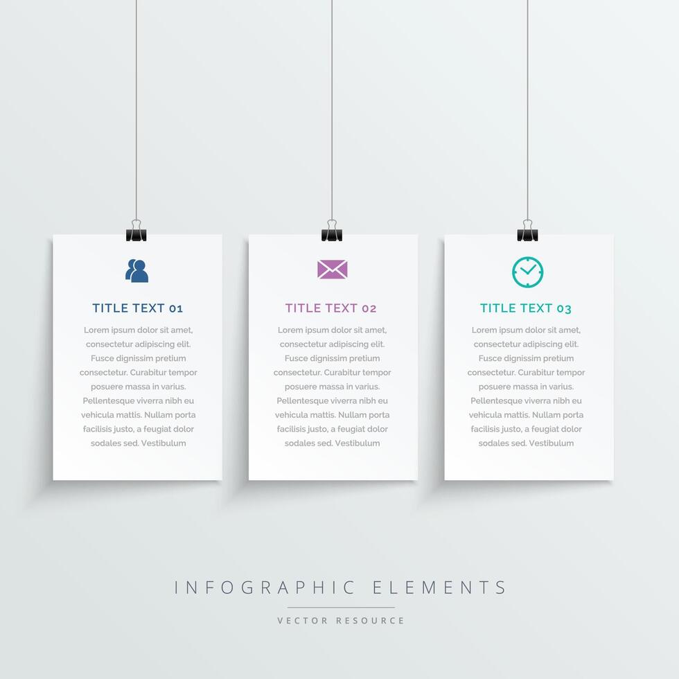 amazing hanging white banners infographic template vector