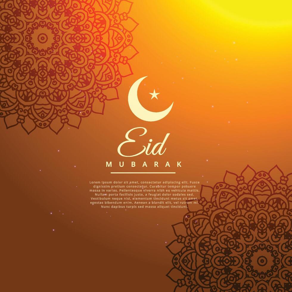 beautiful eid festival greeting vector