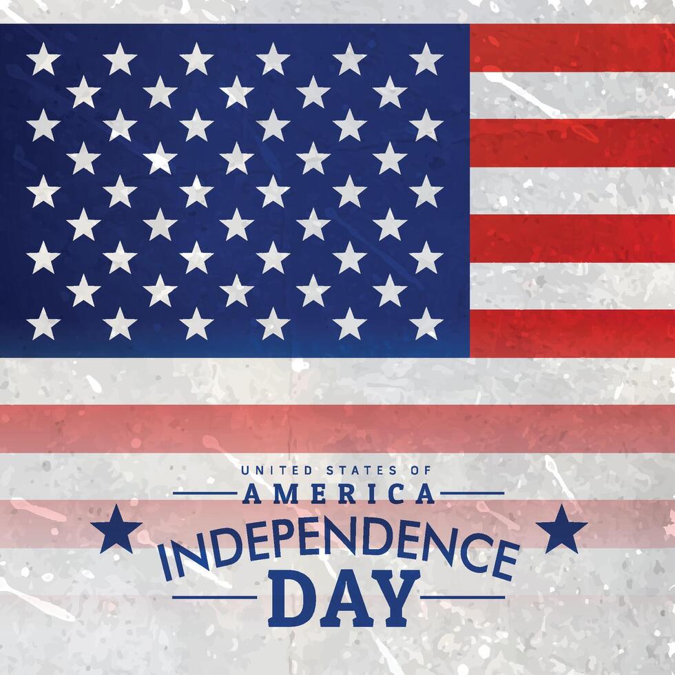 american flag in textured background vector