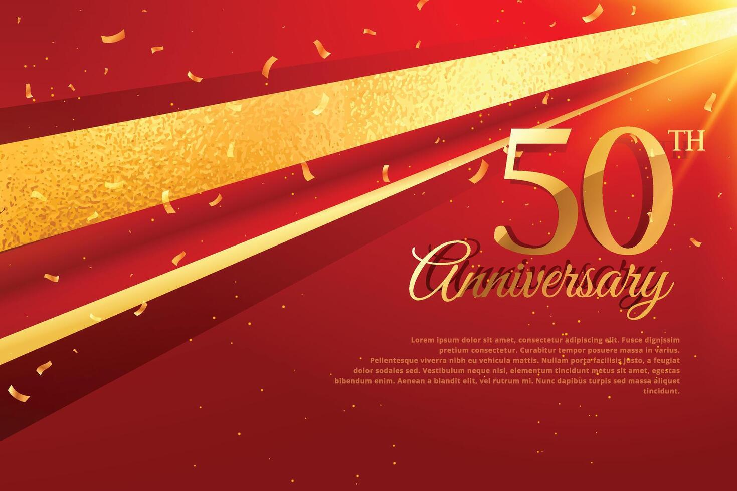 50th anniversary celebration card template vector