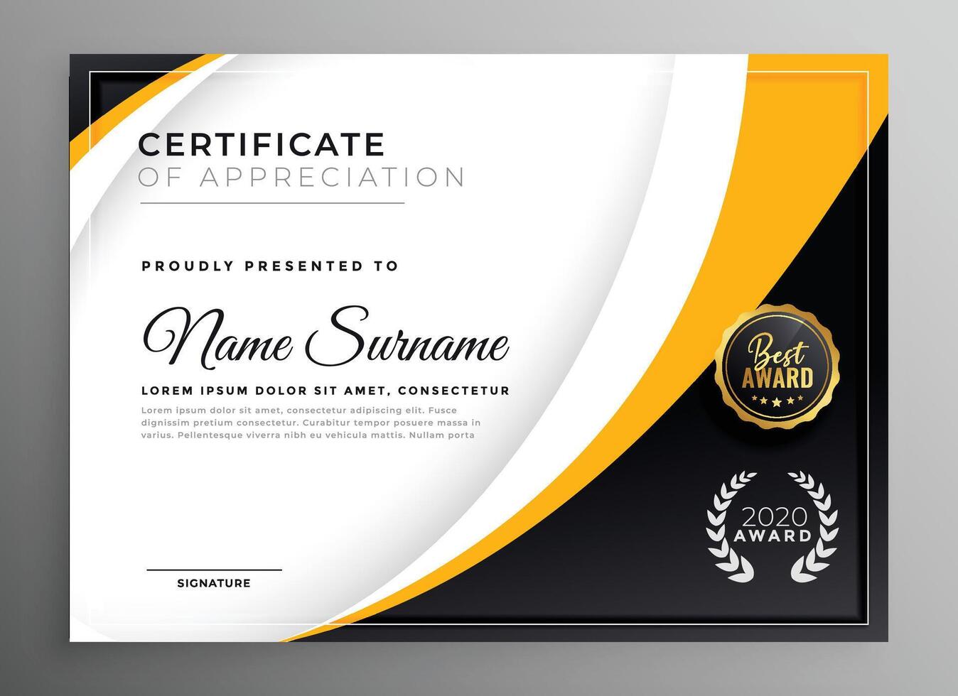 professional certificate template diploma award design vector