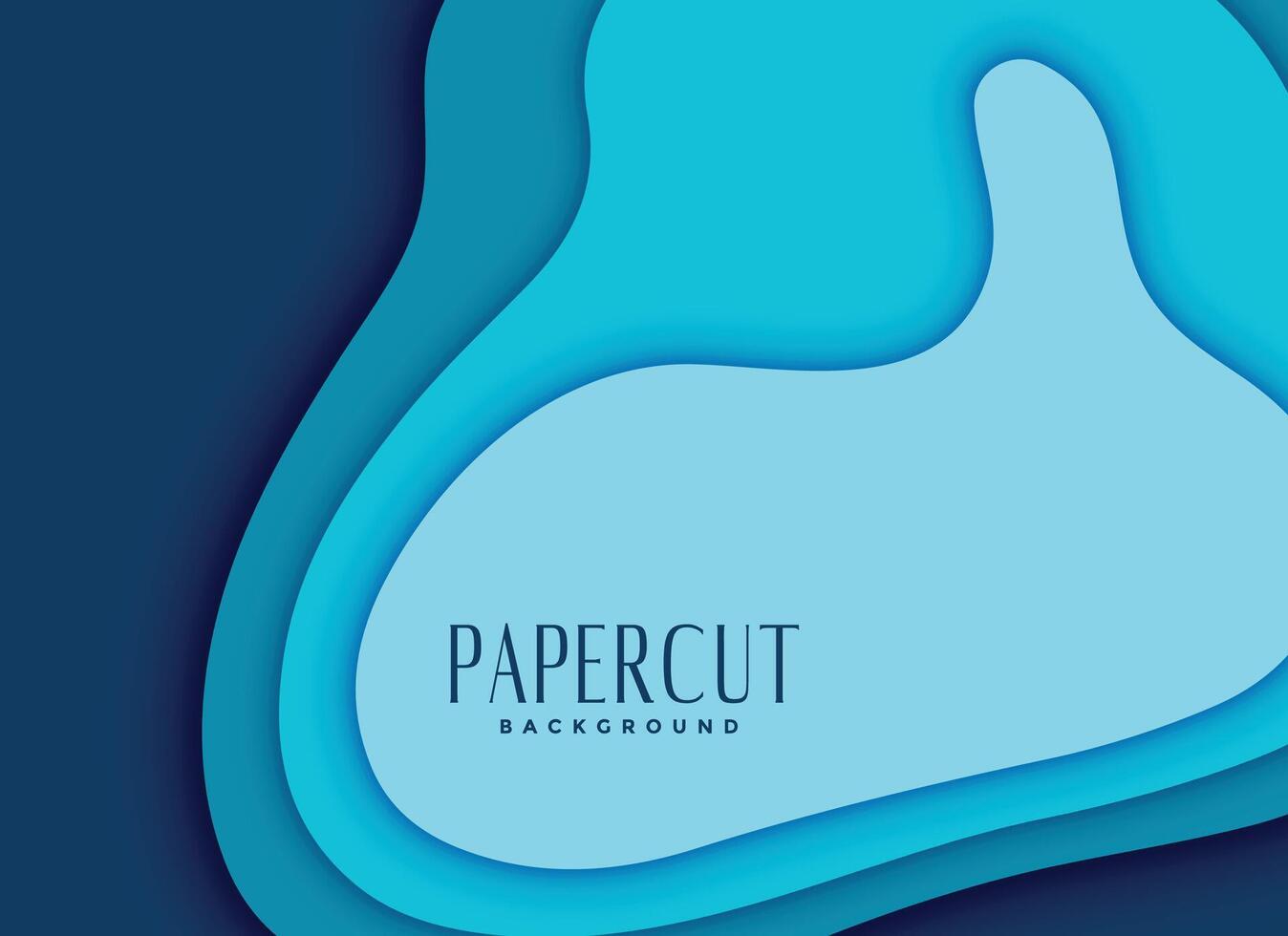diseño de fondo de papercut abstracto azul vector