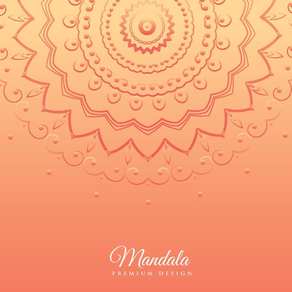 orange background with mandala design vector