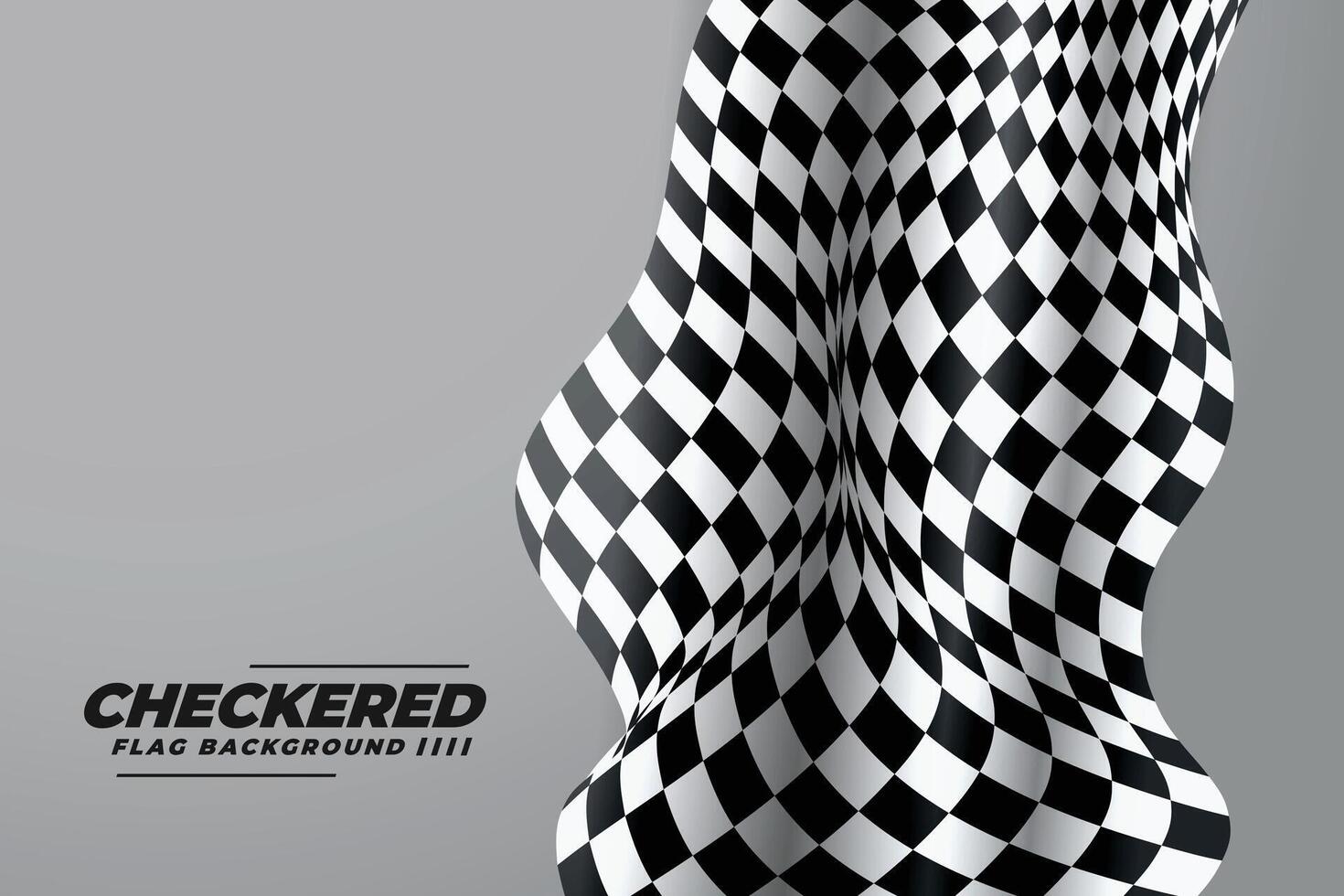 checkered flag cloth on gray background vector