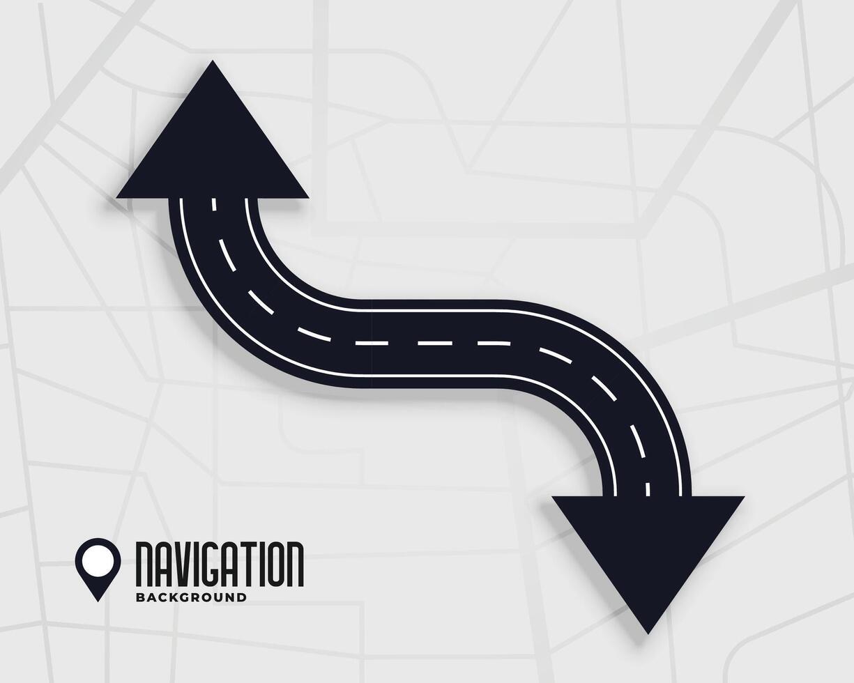 la carretera navegación concepto antecedentes con flecha firmar vector