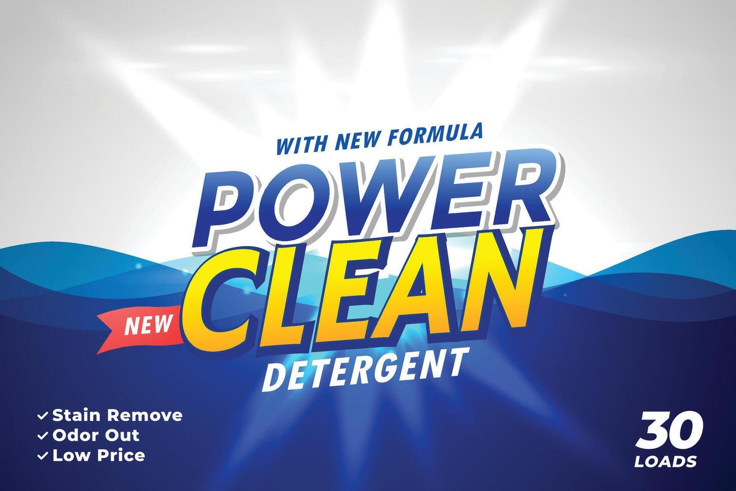 packaging template for laundry detergent washing powder vector