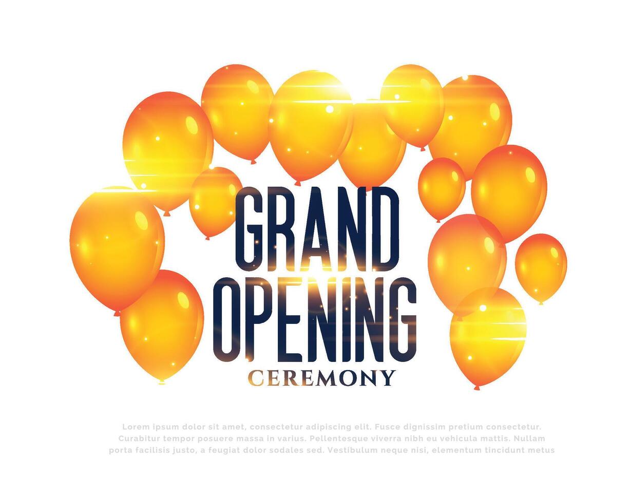 stylish grand opening balloons background vector