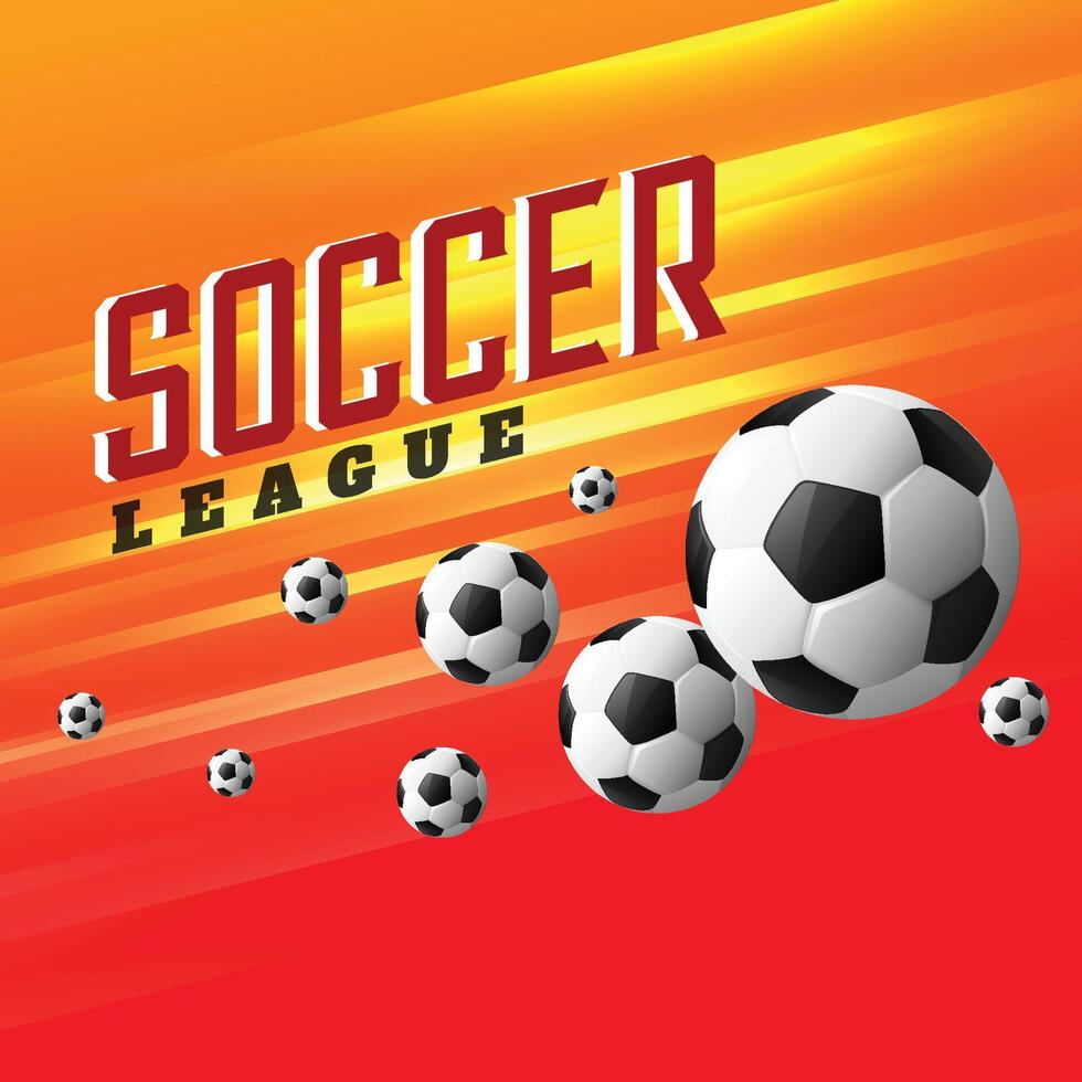 soccer league sports background with flying football vector