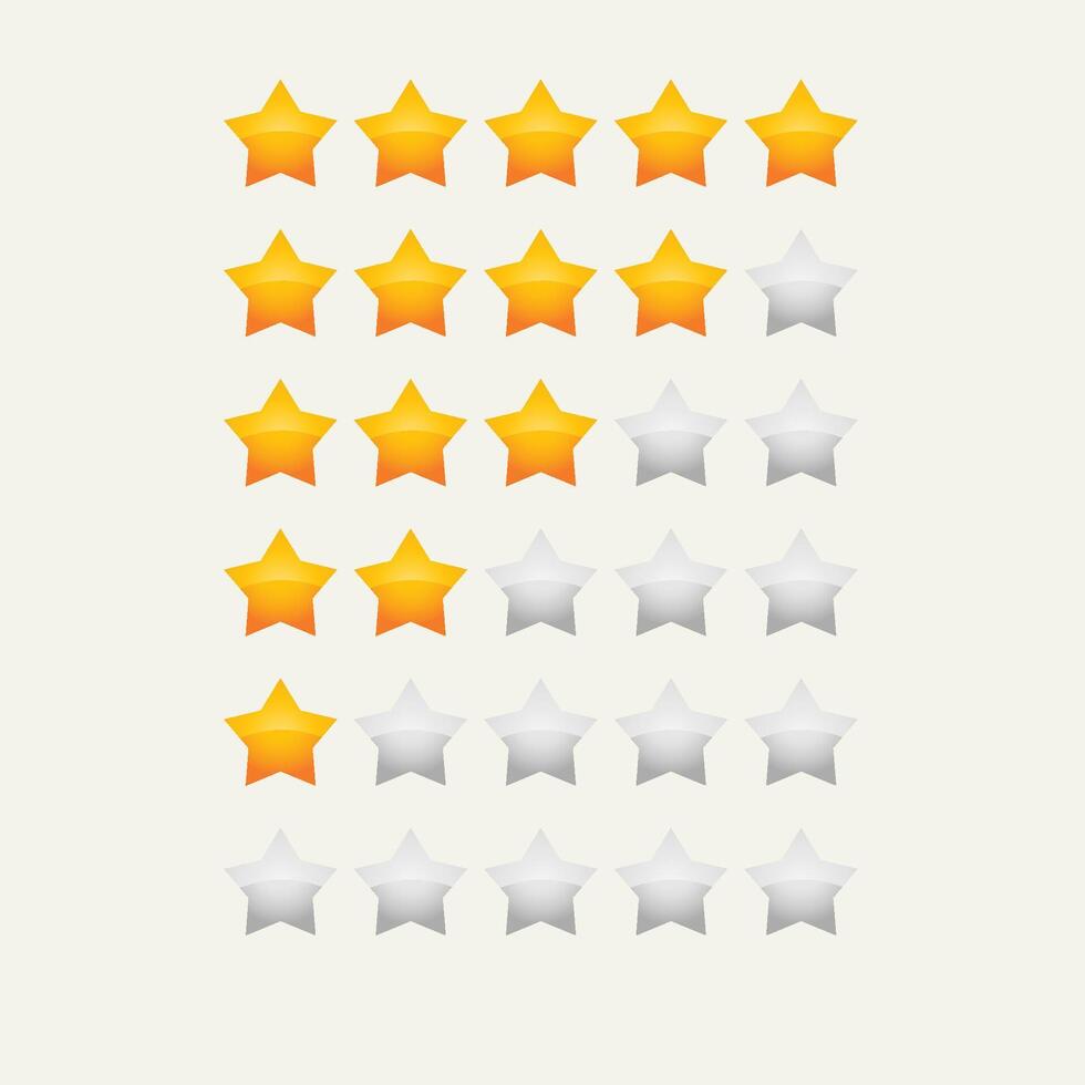 yellow glossy star rating vector