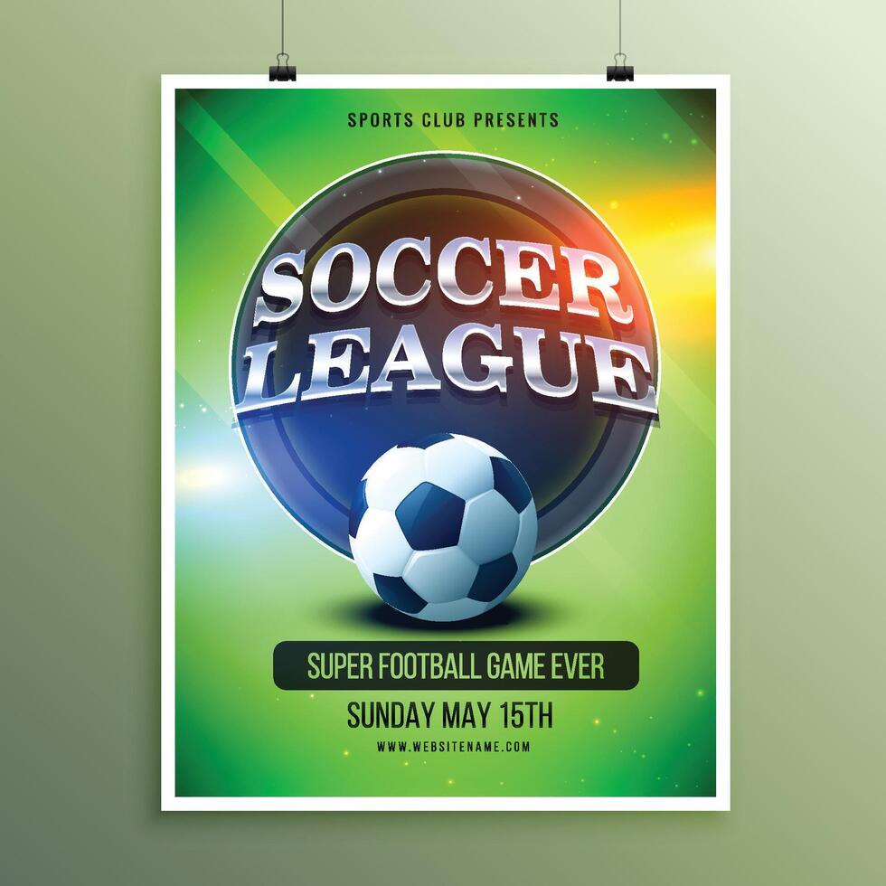 soccer league presentation flyer vector