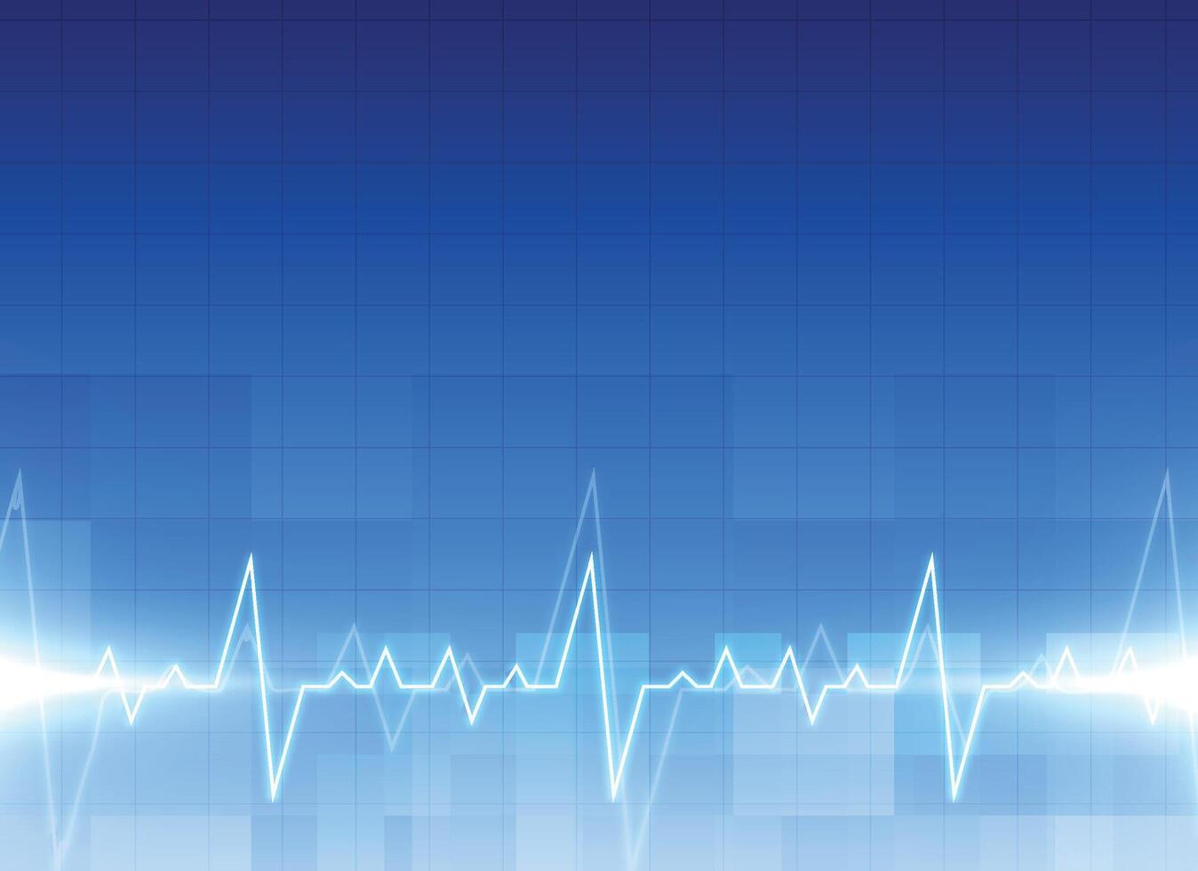 medical electrocardiogram background in blue color vector
