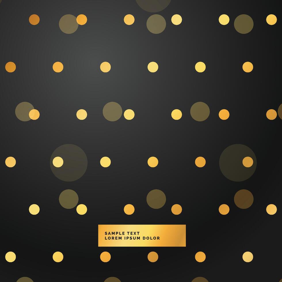 black background with golden polka dots vector