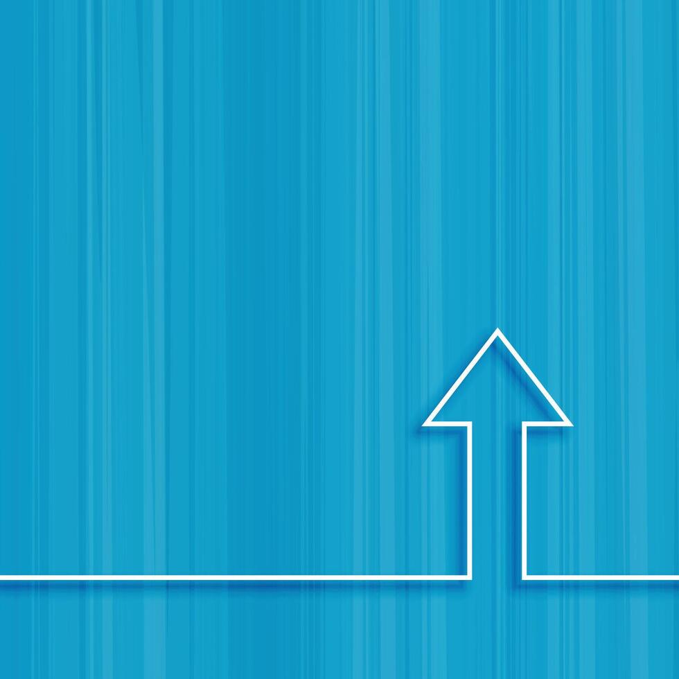 line arrow rising concept on blue background vector