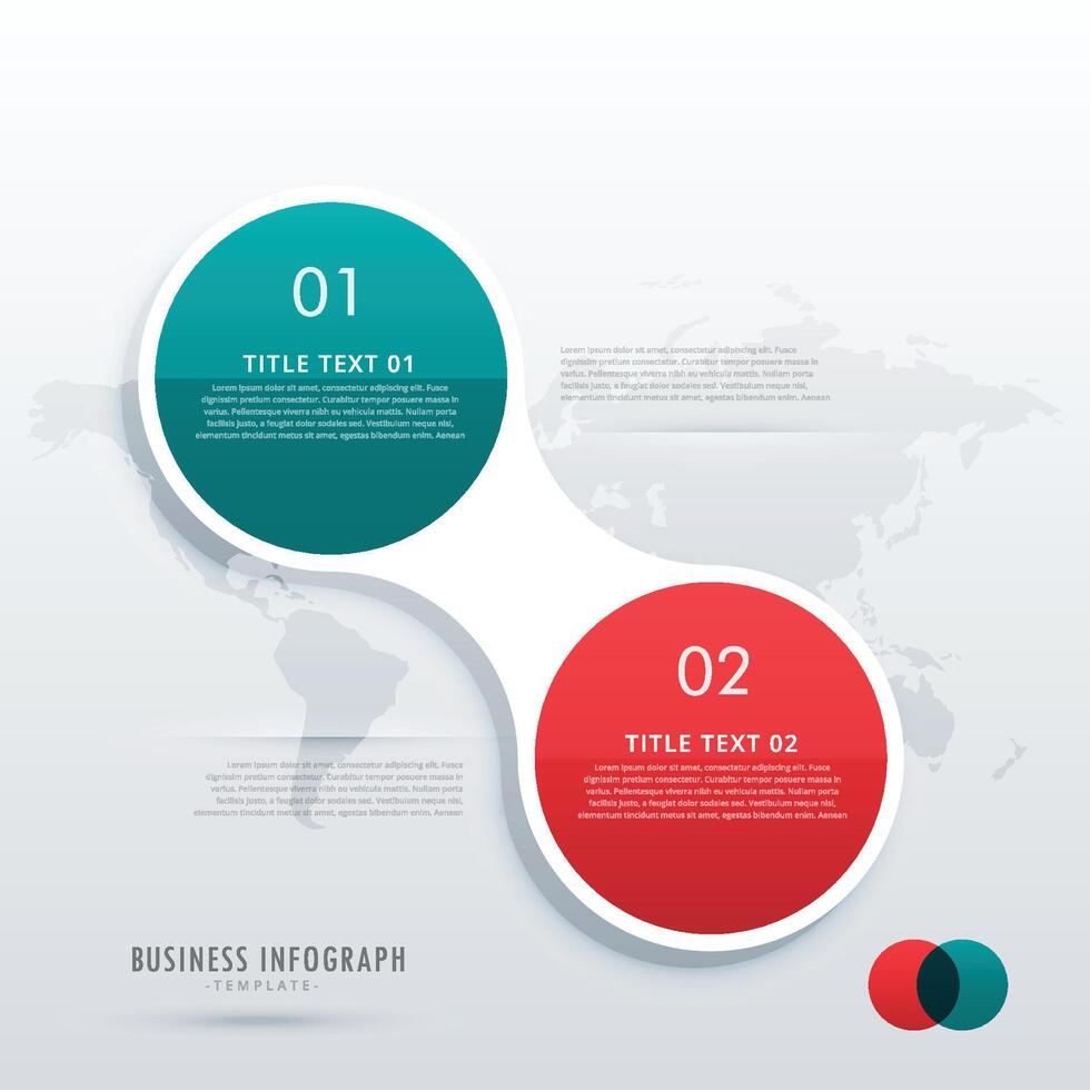 two steps option infographic template in circle style for workflow diagram layout vector