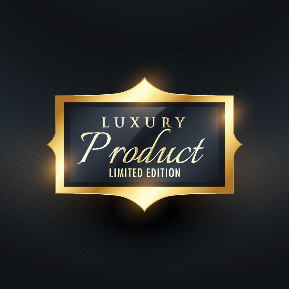 luxury limited edition product label and badge in golden color vector