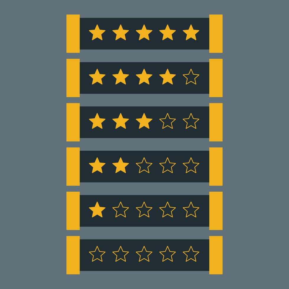 star rating in dark theme vector