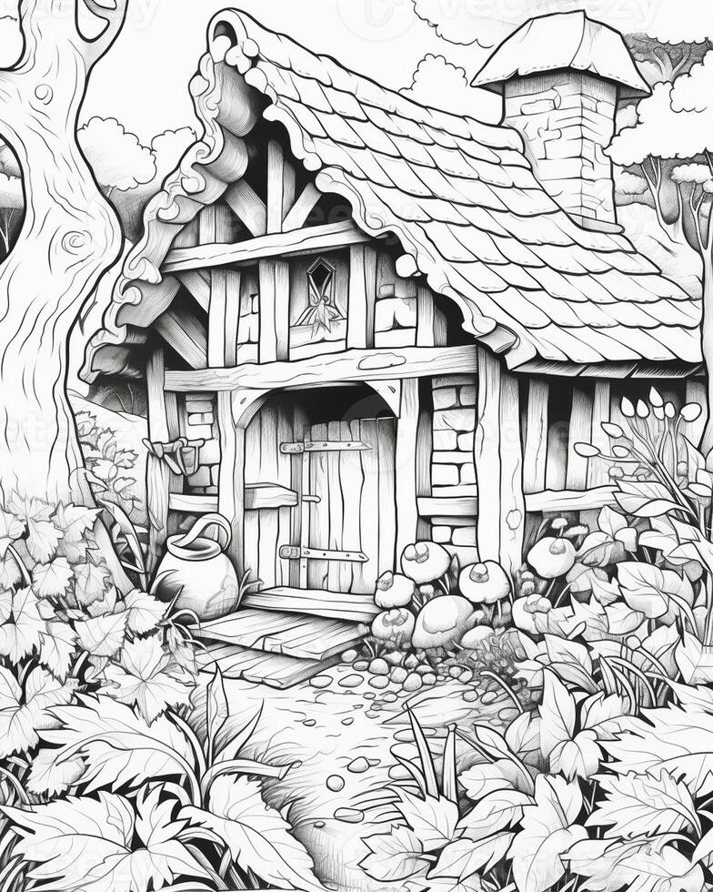 Black and White Adult Coloring Page photo
