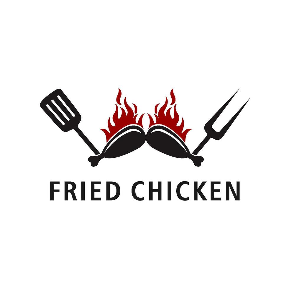 grilled chicken logo illustration design vector