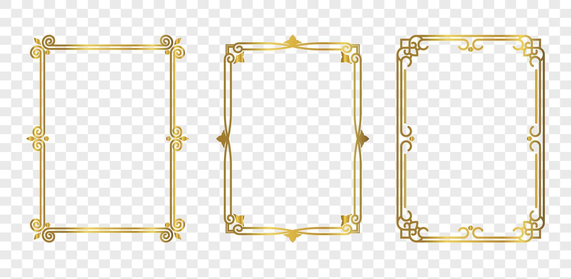 Vintage frame elegant frames set vector