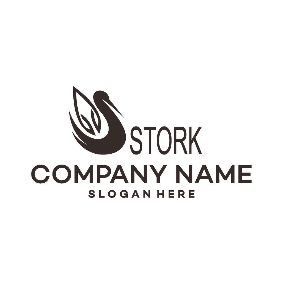 stork logo template illustration design vector