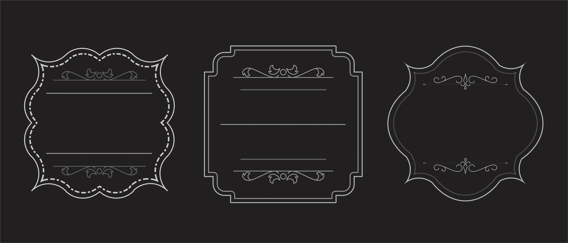 Vintage frame elegant frames set vector