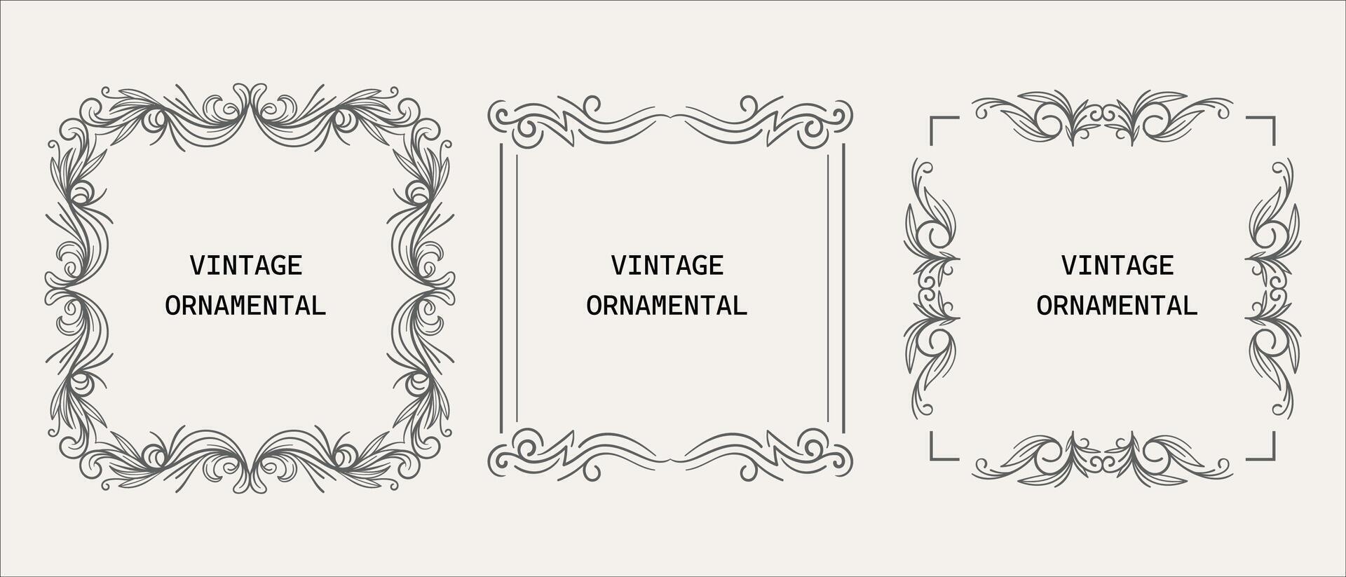 Vintage frame elegant frames set vector