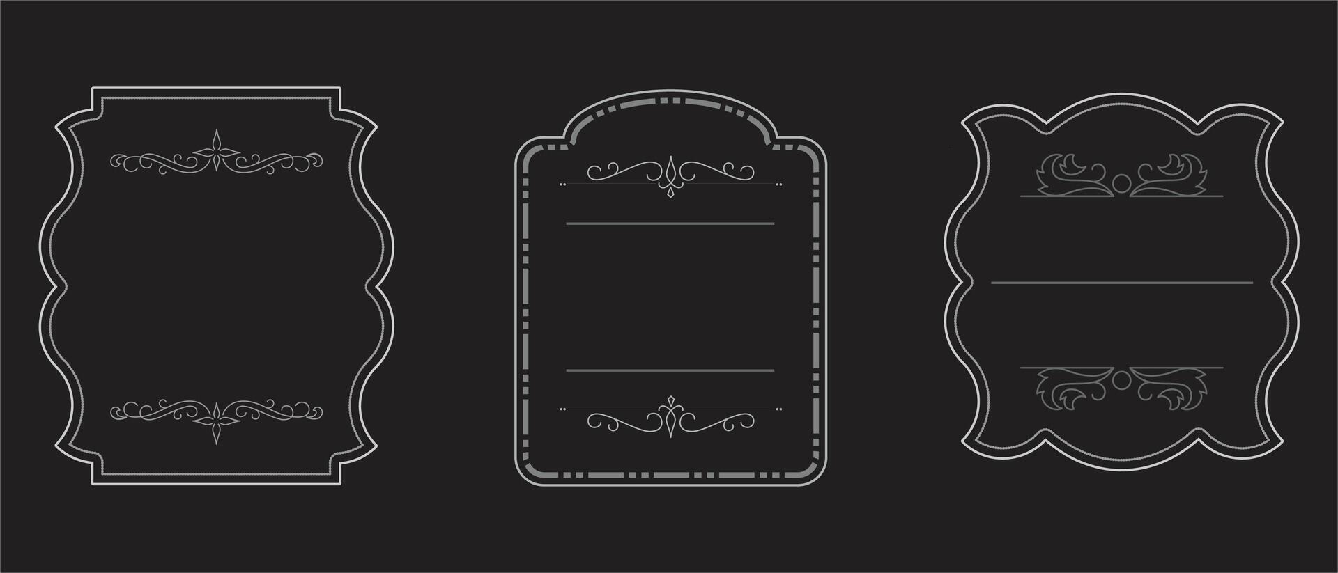 Vintage frame elegant frames set vector