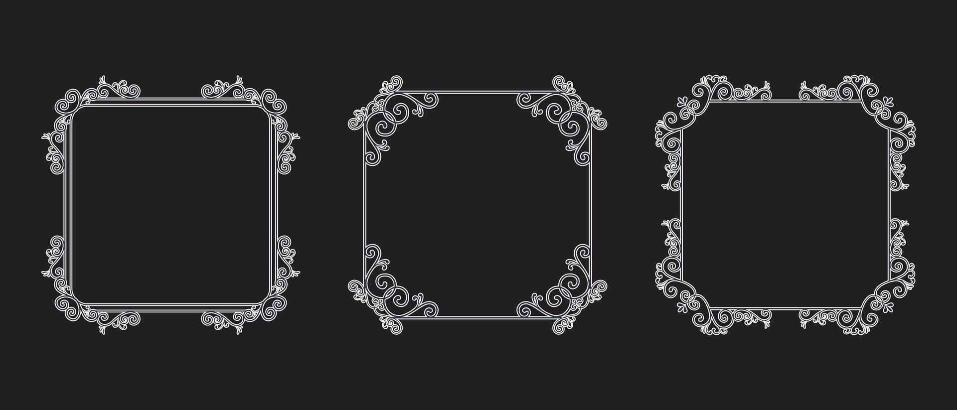 Vintage frame elegant frames set vector