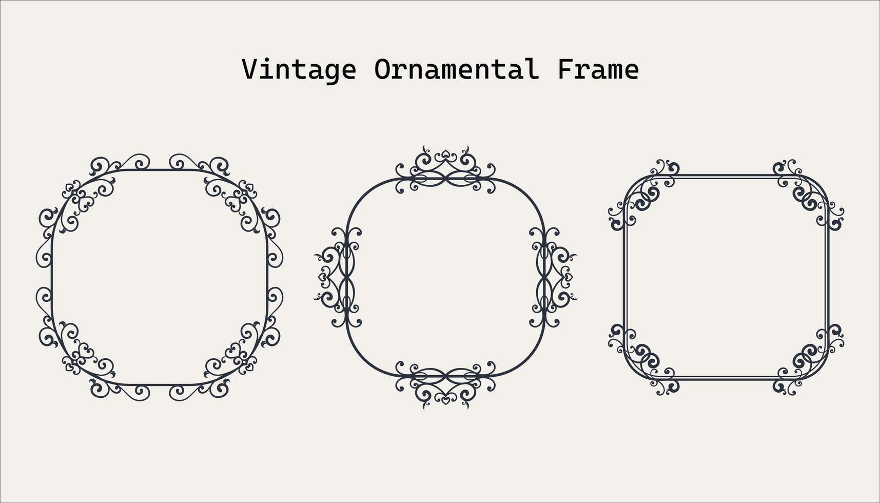 Vintage frame elegant frames set vector