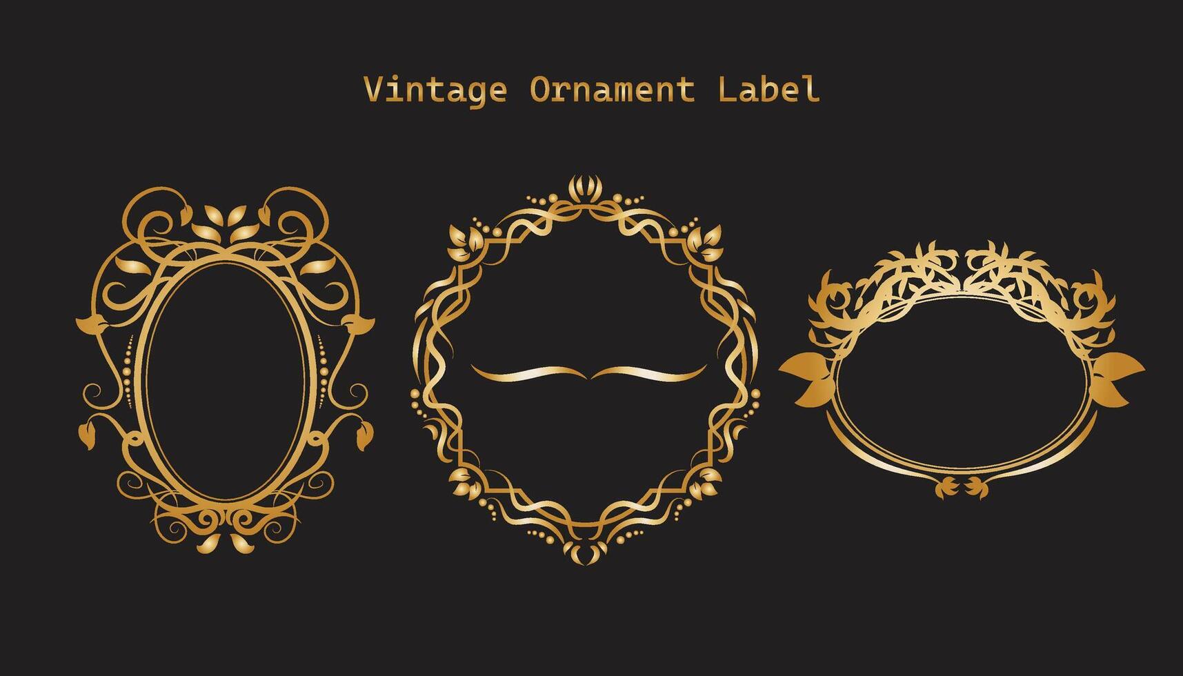 Vintage frame elegant frames set vector