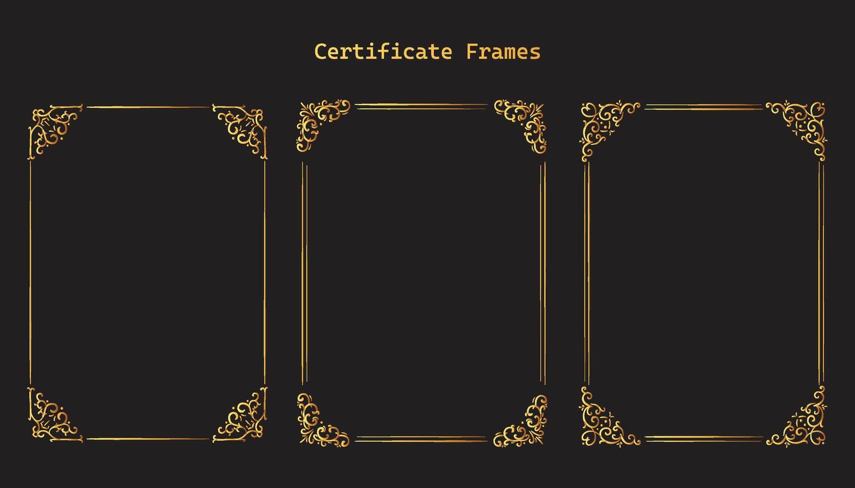 Vintage frame elegant frames set vector