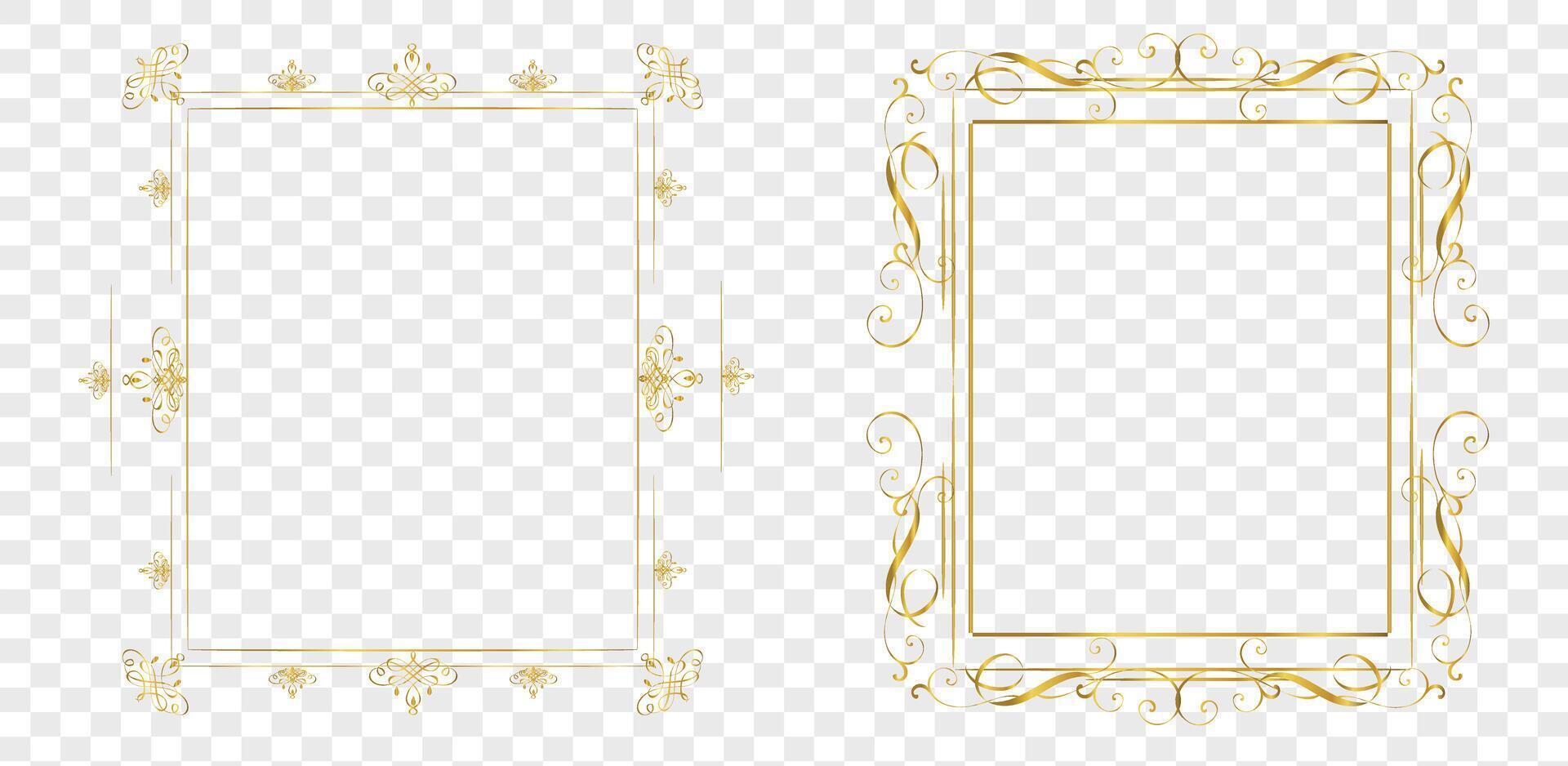 Vintage frame elegant frames set vector