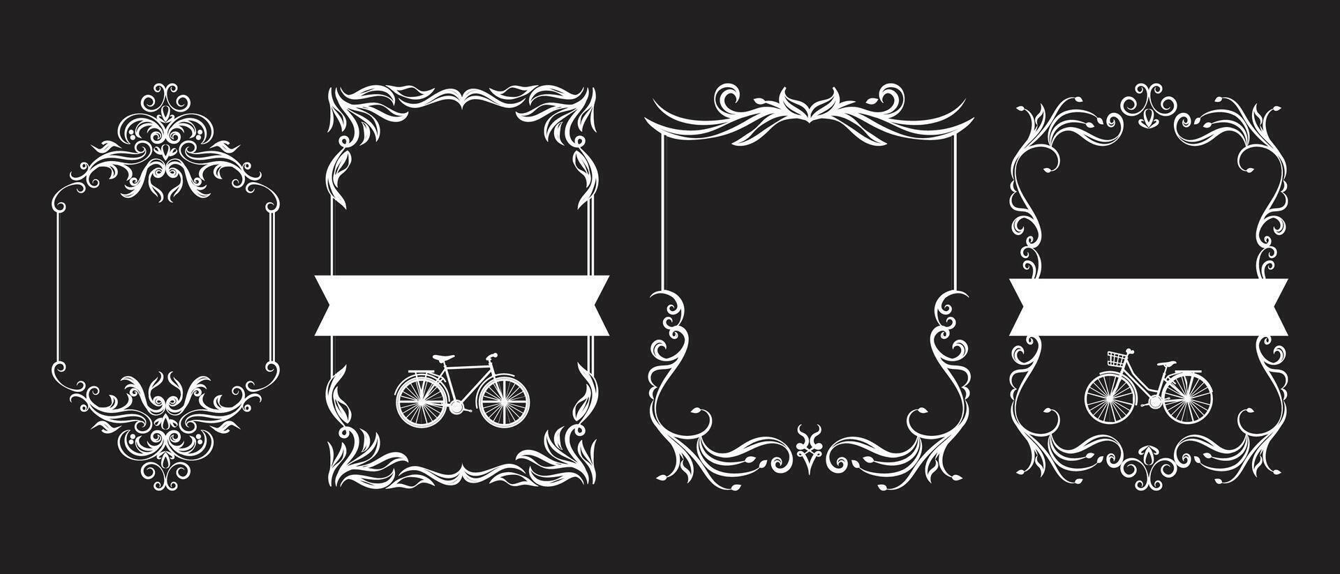 Vintage frame elegant frames set vector