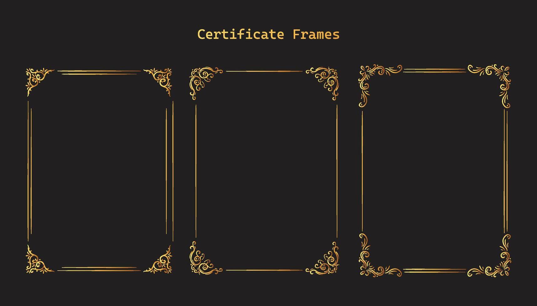 Vintage frame elegant frames set vector