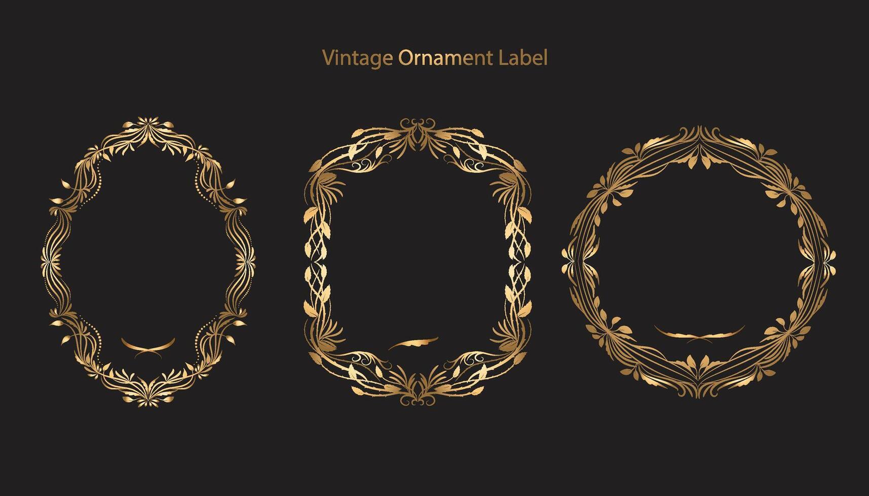 Vintage frame elegant frames set vector