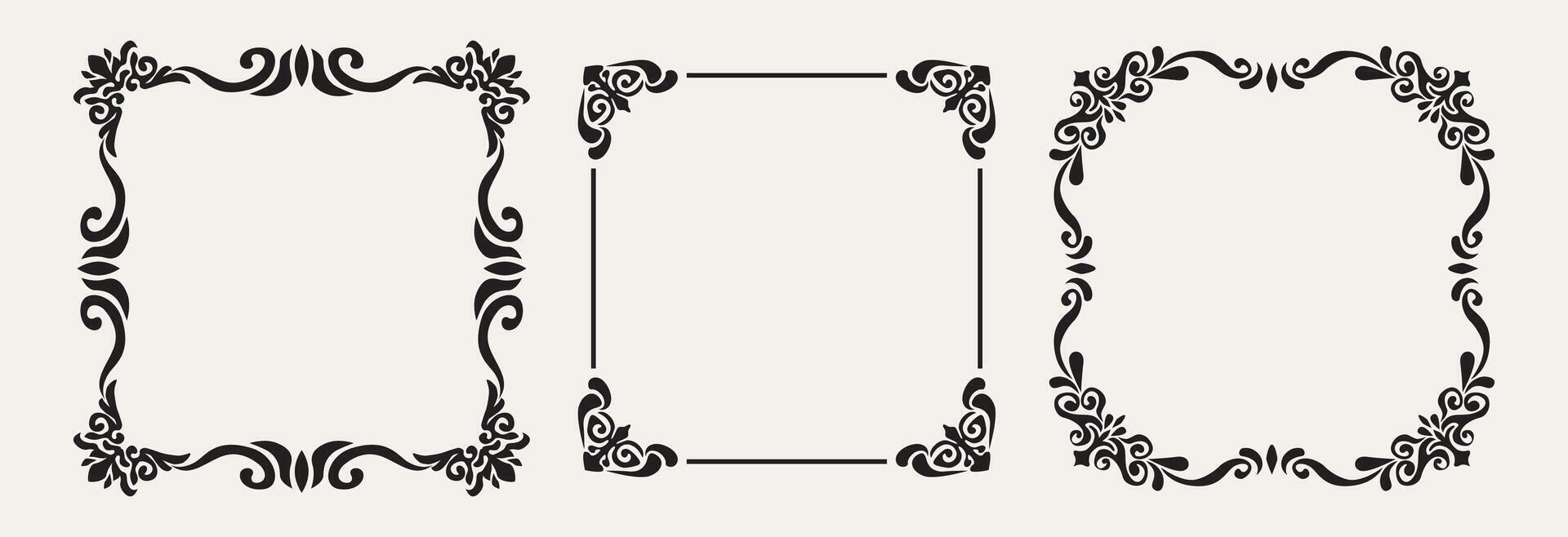 Vintage frame elegant frames set vector