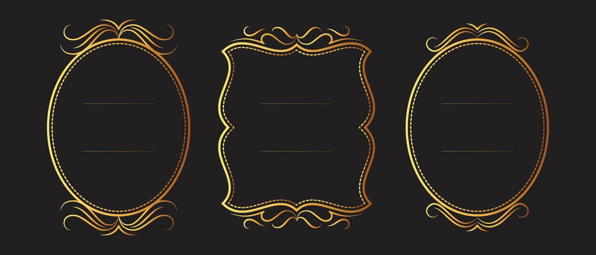 Vintage frame elegant frames set vector