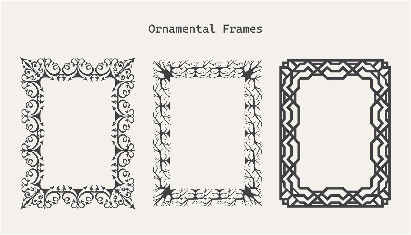 Vintage frame elegant frames set vector