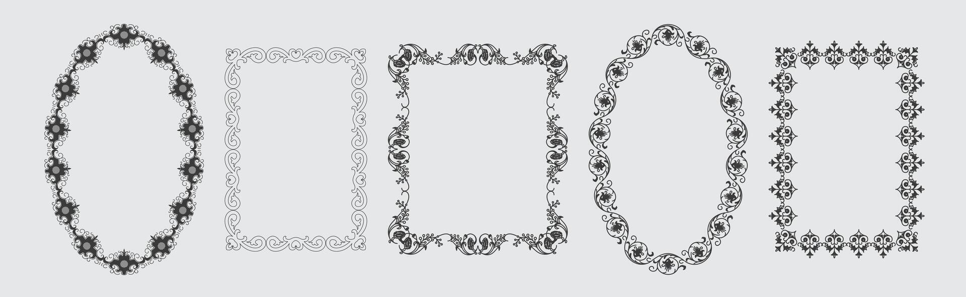 Vintage frame elegant frames set vector